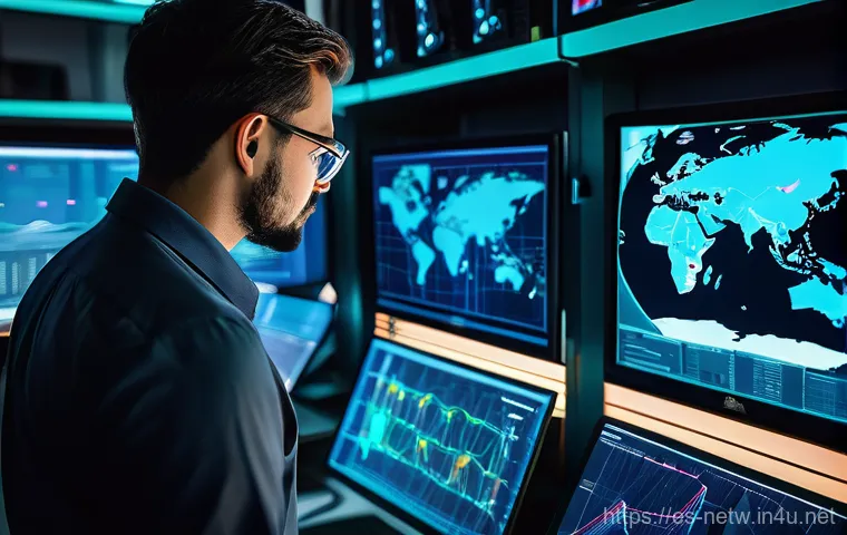 네트워크 실무와 클라우드 네트워크 구축 기술 - **Prompt 1: The Digital Symphony of Data Flow**
"A vibrant, dynamic illustration depicting the i...